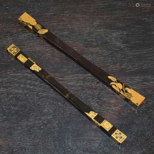 Tortoiseshell ladies hairpin Japanese, late Meiji of rectang...