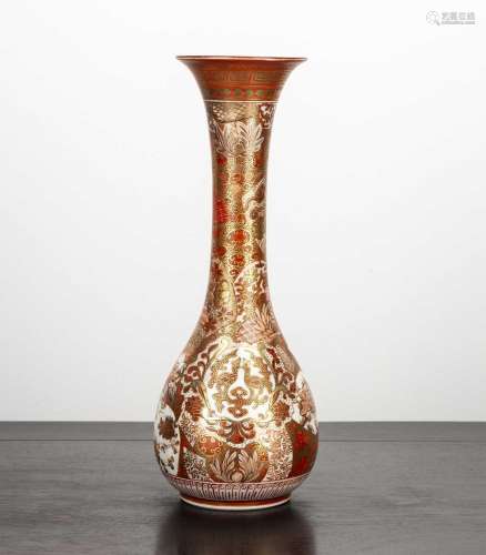 Kutani red and gold tall-necked vase Japanese, 19th Century ...