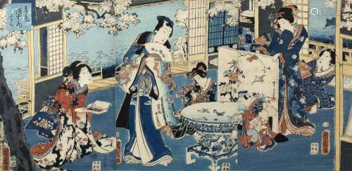 After Toyohara Kunichika (1835-1900) Japanese, Colours of Sp...