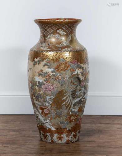 Floor standing large Satsuma vase Japanese, Meiji period the...