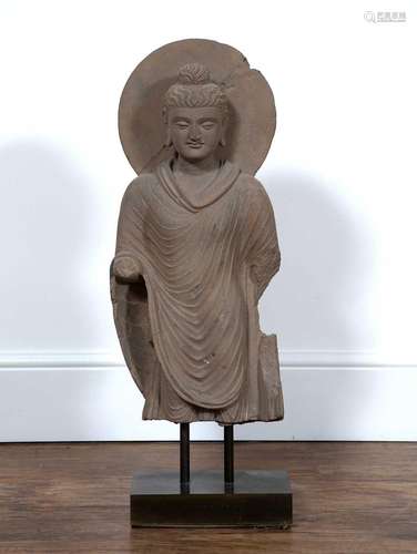 Gandharan stone statue of Buddha Shakyamuni India, Gandhara,...