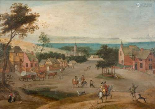Abel GRIMMER Anvers, 1570 - avant 1619Scène de village avec ...