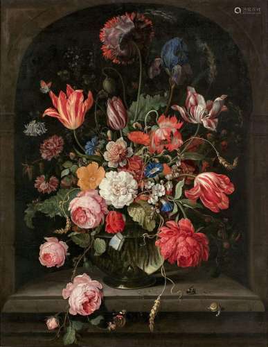 Hendrik SCHOOCK Utrecht, 1630 - 1707Vase de fleurs dans une ...