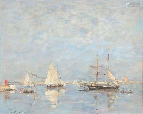 Eugène BOUDIN Honfleur, 1824 - Paris, 1898Sortie des barques...