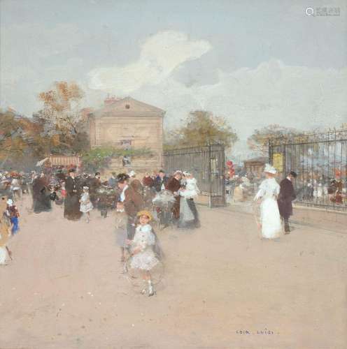 Luigi LOIR Göritz, 1845 - Paris, 1916Promeneurs au jardin du...
