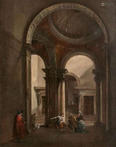 Francesco GUARDI Venise, 1712 - 1793Personnages sous une arc...