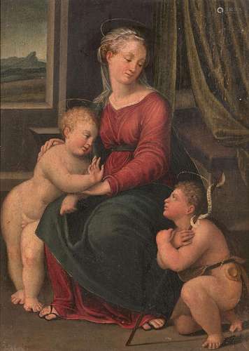 Attribué à Luca LONGHI Ravenne, 1507 - 1580La Vierge à l'Enf...