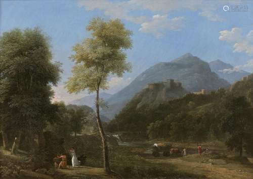 Jean-Victor BERTIN Paris, 1767 - 1842Paysage classique animé...