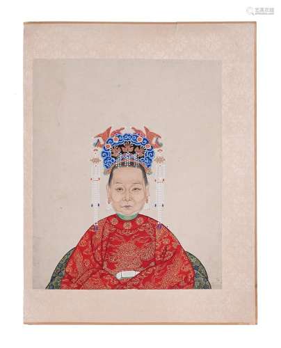 A Chinese portrait of a grand Chinese lady