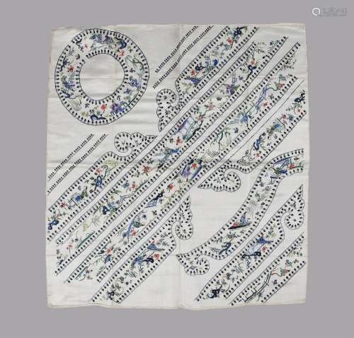 A complete set of embroidered edgings for a Chinese women's ...
