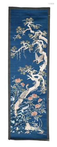 An attractive Chinese silk scroll embroidery