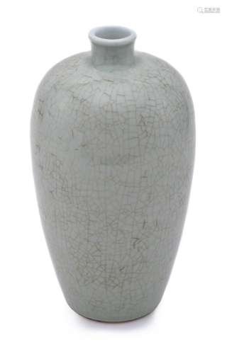 A Chinese crackle glazed celadon vase