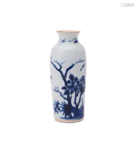 A Chinese blue and white vase