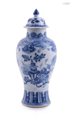 A Chinese blue and white vase and cover