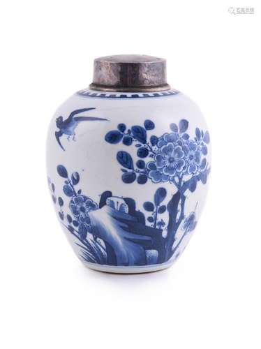 A small Chinese blue and white ginger jar