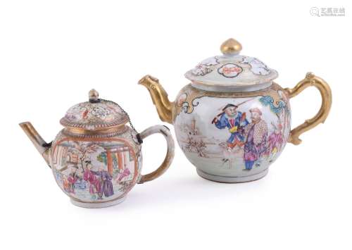 A large Chinese Export Famille Rose teapot