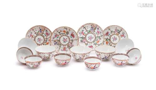 Five Chinese Export Famille Rose bowls