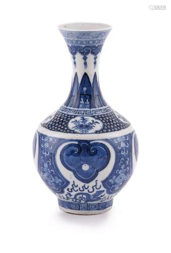 A Chinese blue and white vase