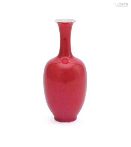 A Chinese pink monochrome vase