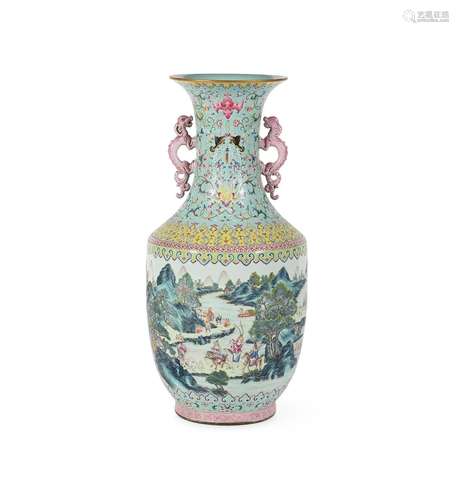 A large Chinese famille rose vase