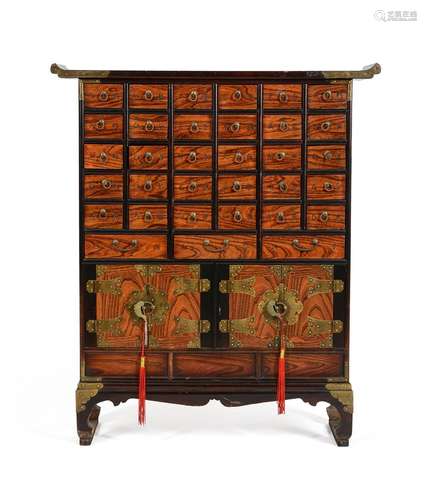 A Korean wood medicine cabinet