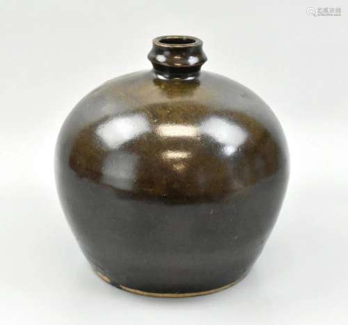 Chinese Henan Black Glazed Jar, Yuan Dynasty