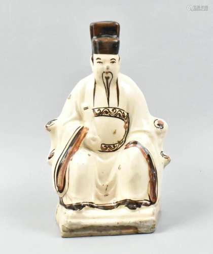 Chinese CIzhou Ware Seated Figure, Ming Dynasty