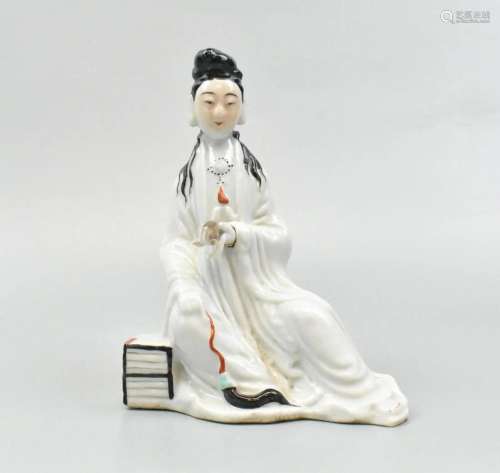Chinese White Glazed Guanyin Figure, ROC Period
