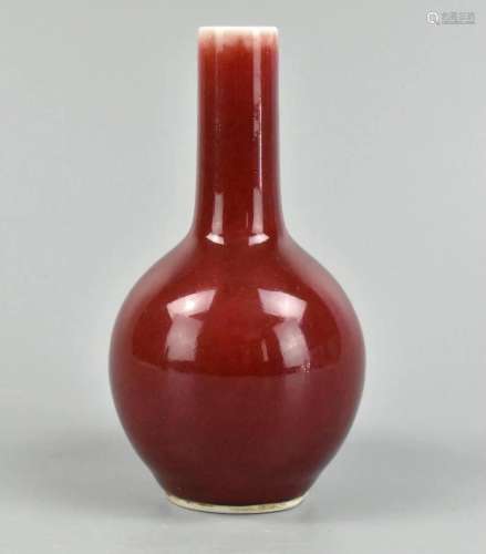 Chinese Red Glazed Globluar Vase ,19th C.
