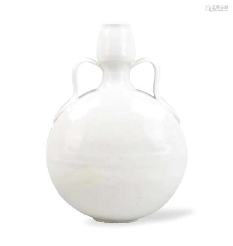 Chinese White Glazed Moonflask Vase,20th C.