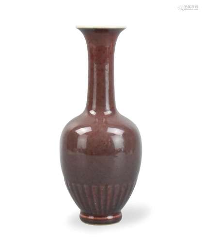 Chinese Peach Blossom Glazed Vase, Kangxi Mark