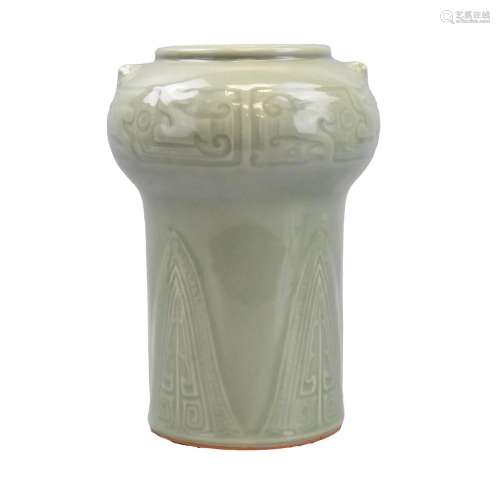 Chinese Longquan Ware Celadon Glazed Vase,20th C,