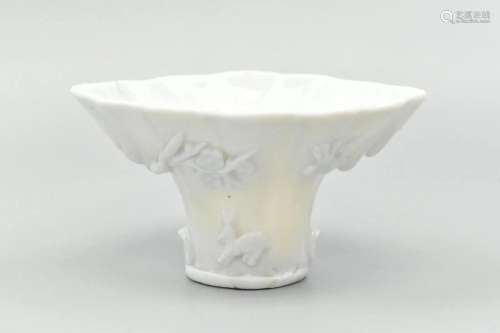 Chinese Blanc De Chine Libation Cup, Kangxi P.