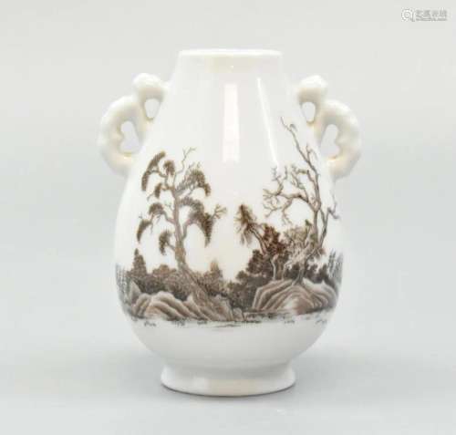 Small Chinese Grisaille Glazed Vase,20th C.