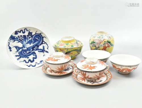 Group Of Chinese Bowls,Jars and Dishes,19/20th C.