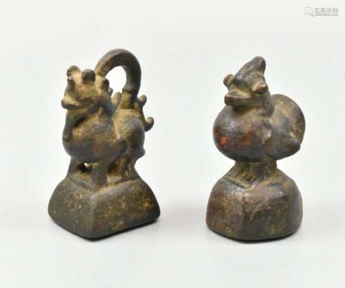 2 Chinese Bronze Paper Weight, Qing Dynasty