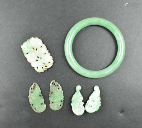Group Chinese Jadeite Piece & Bracelet,Qing D.