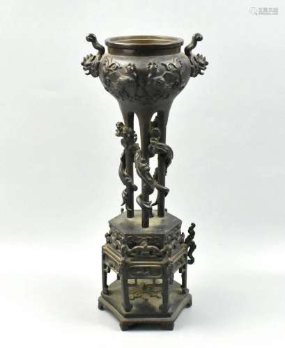 Japanese Bronze Censer,Meiji Period