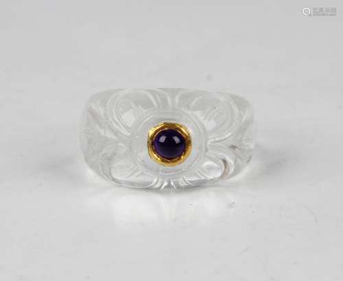 An Indian rock crystal ring