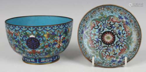 A Chinese cloisonné bowl