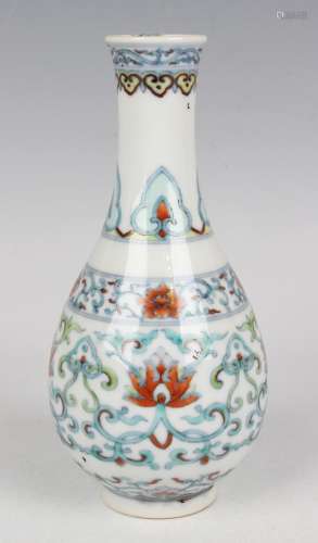 A Chinese doucai porcelain bottle vase