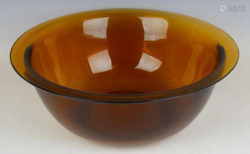 A Chinese Peking amber glass basin