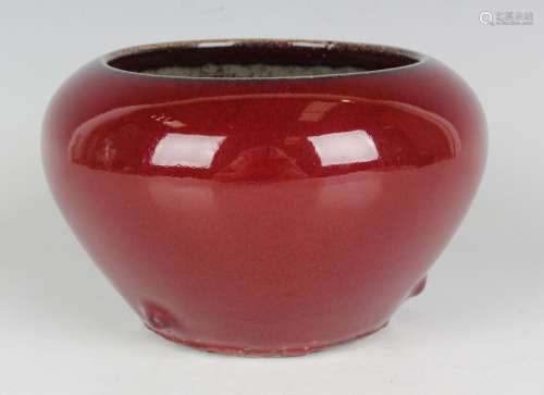 A Chinese sang-de-boeuf glazed porcelain bowl