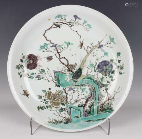 A Chinese famille verte porcelain circular dish