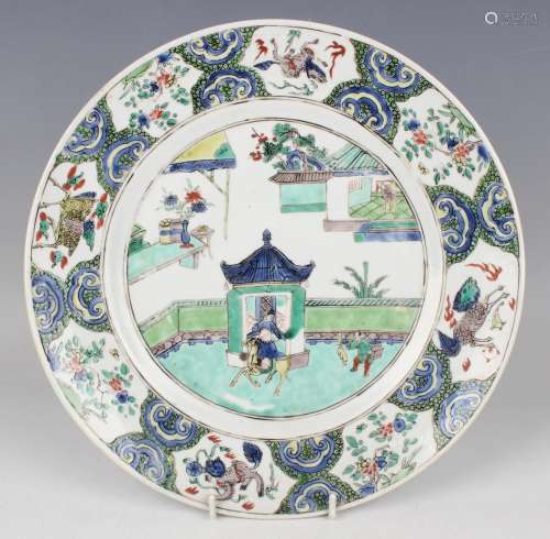 A Chinese famille verte porcelain plate