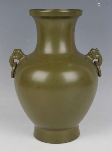 A Chinese teadust glazed vase