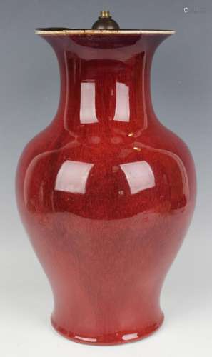 A Chinese sang-de-boeuf glazed porcelain vase