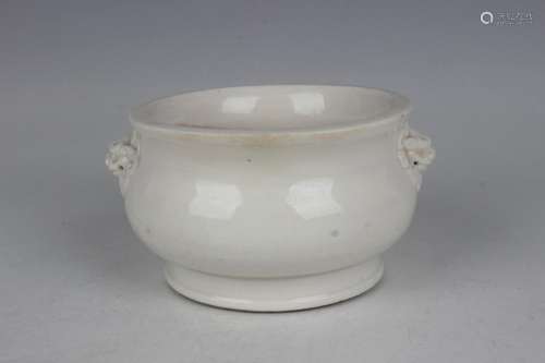 A Chinese blanc-de-Chine porcelain censer