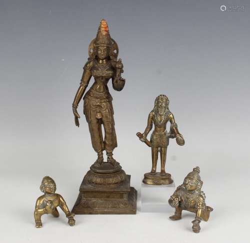 A group of four South Indian bronze figures