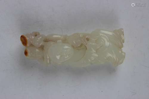 A Chinese pale celadon carving